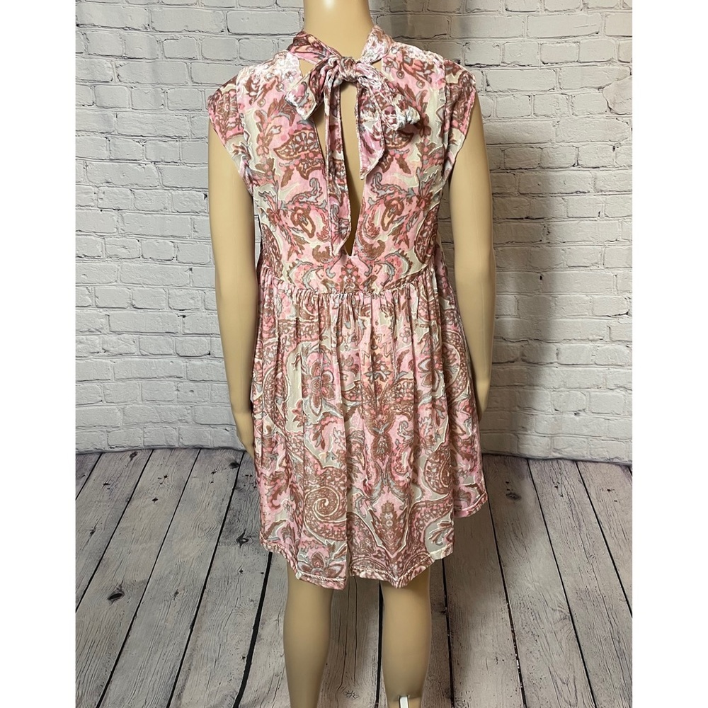 New Free People All the Time Velvet Petal Combo Mini Dress Size XS - Picture 5 of 15